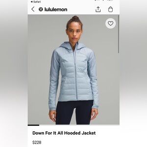 Lululemon Down For It All Jacket